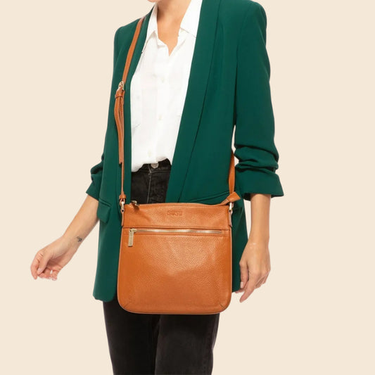 Leather Messenger Bag Brown Leather Crossbody Purse Women's Handbag